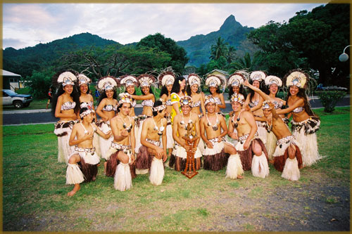 Dancing team in costume